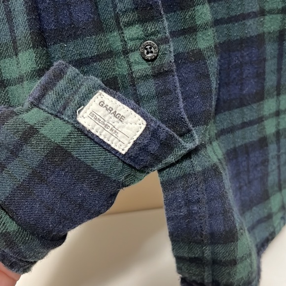 Garage Flannel Shirt in Green and Blue - Picture 6 of 9